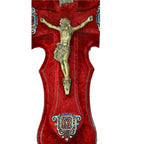 19th century French cloisonné enamel bénitier with velvet-backed corpus, and gilt details. Rare devotional treasure.