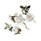 19th Century French Porcelain Floral Rose & Rosebud Bouquets