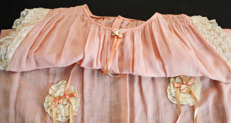 Antique French Peach Little Girl's Dress 1919