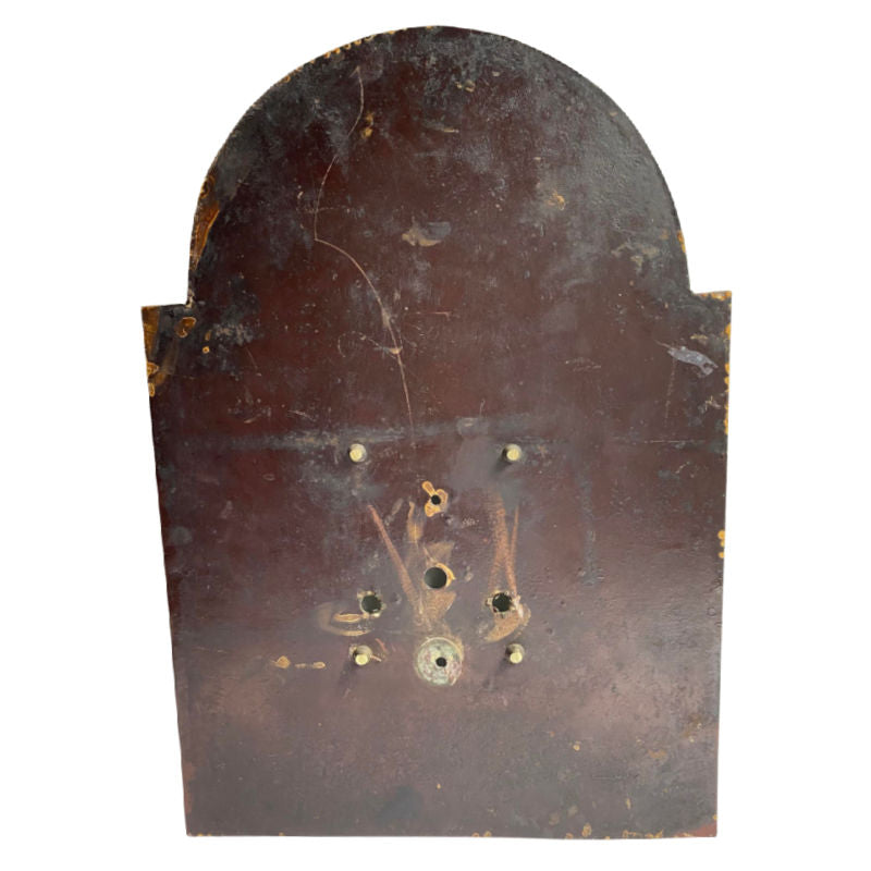 Antique Tole Hand Painted Large Floral Basket Clock Face