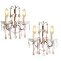 Suggestion

Pair of antique French crystal wall sconces with pink apricot drops