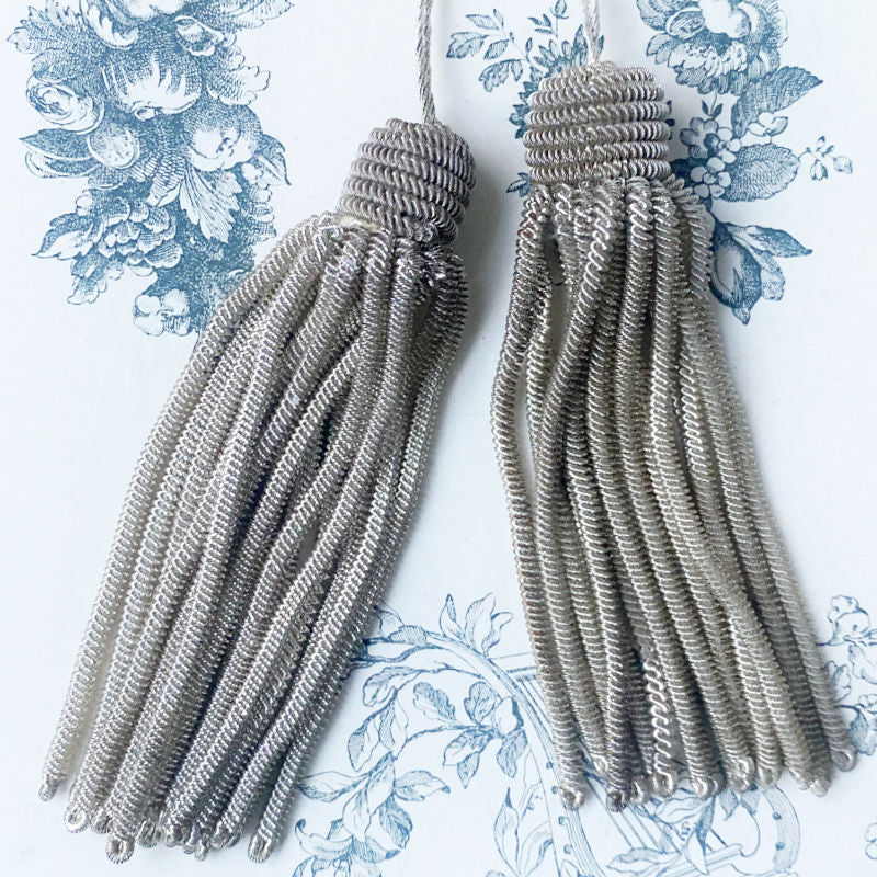 Antique French Real Silver Bullion Tassel