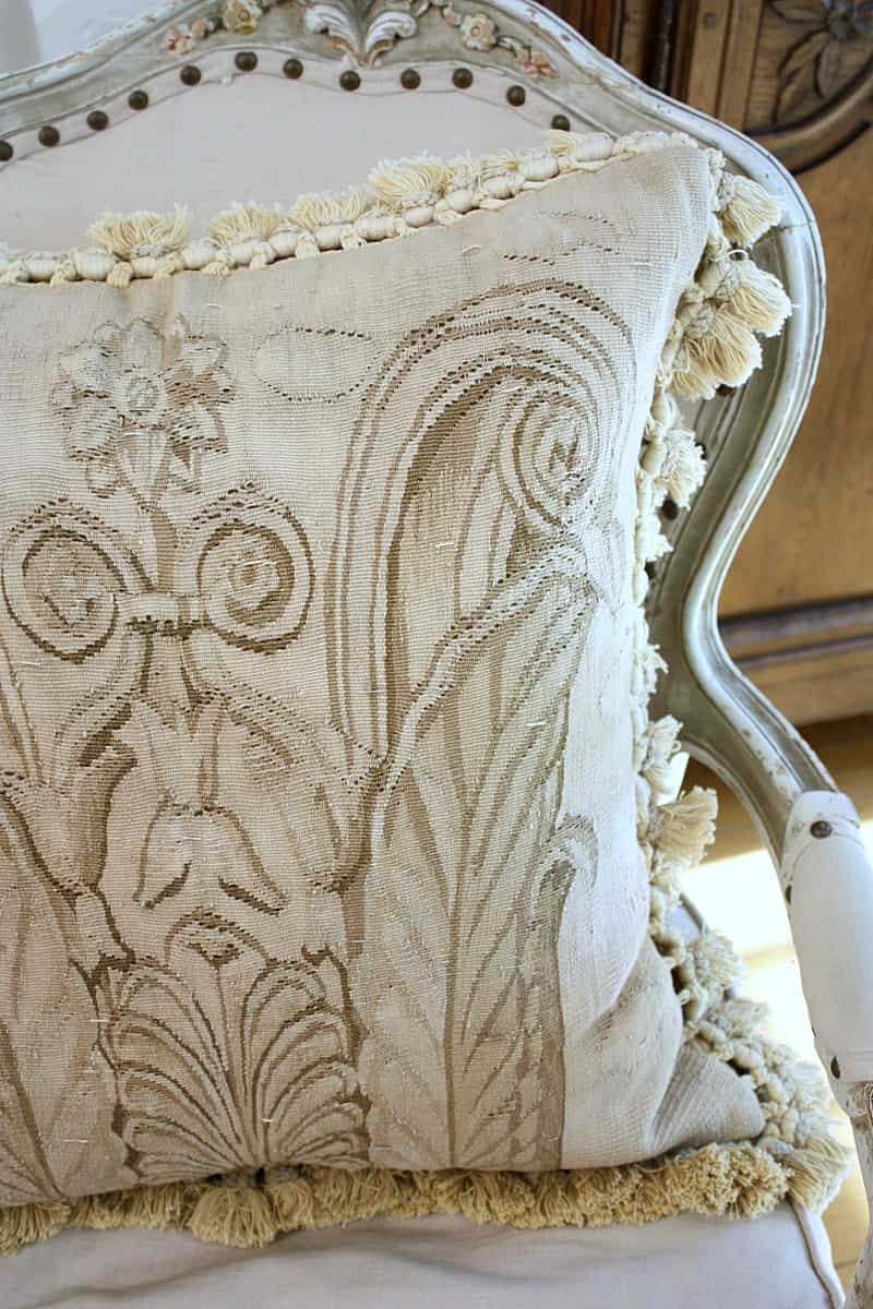 Antique French Aubusson pillow