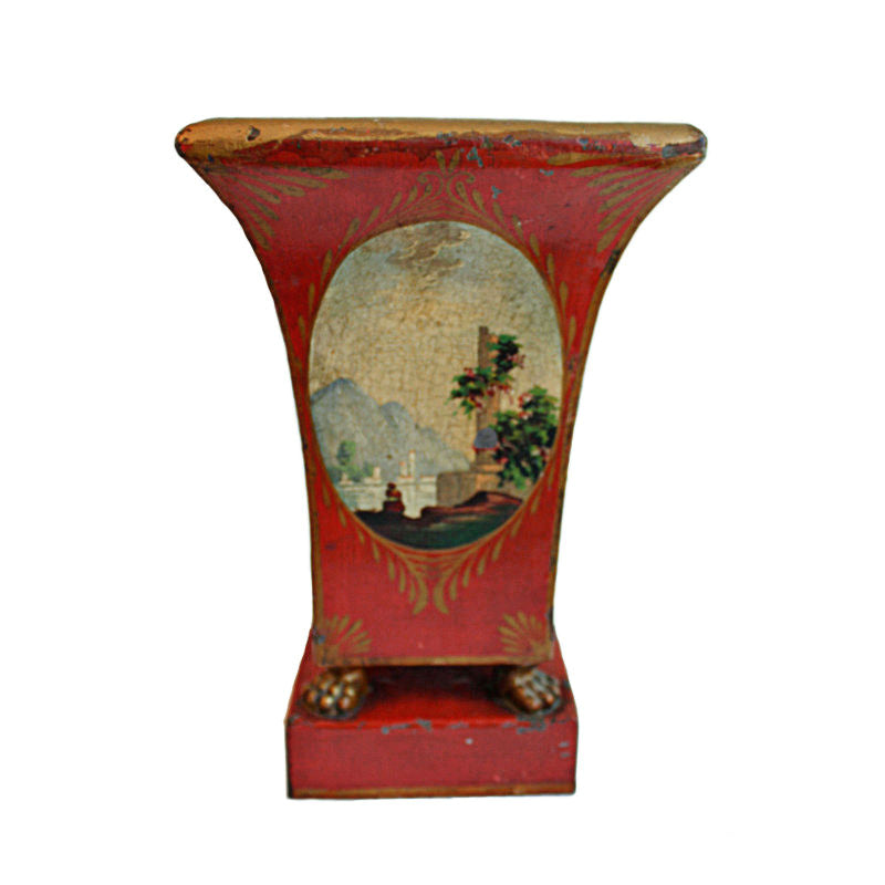 Early 19th-century tôle peinte tin jardinière with gilt foliate detailing