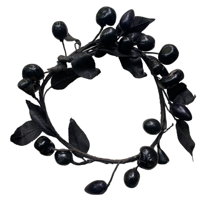 French Black Millinery Garland with Berries