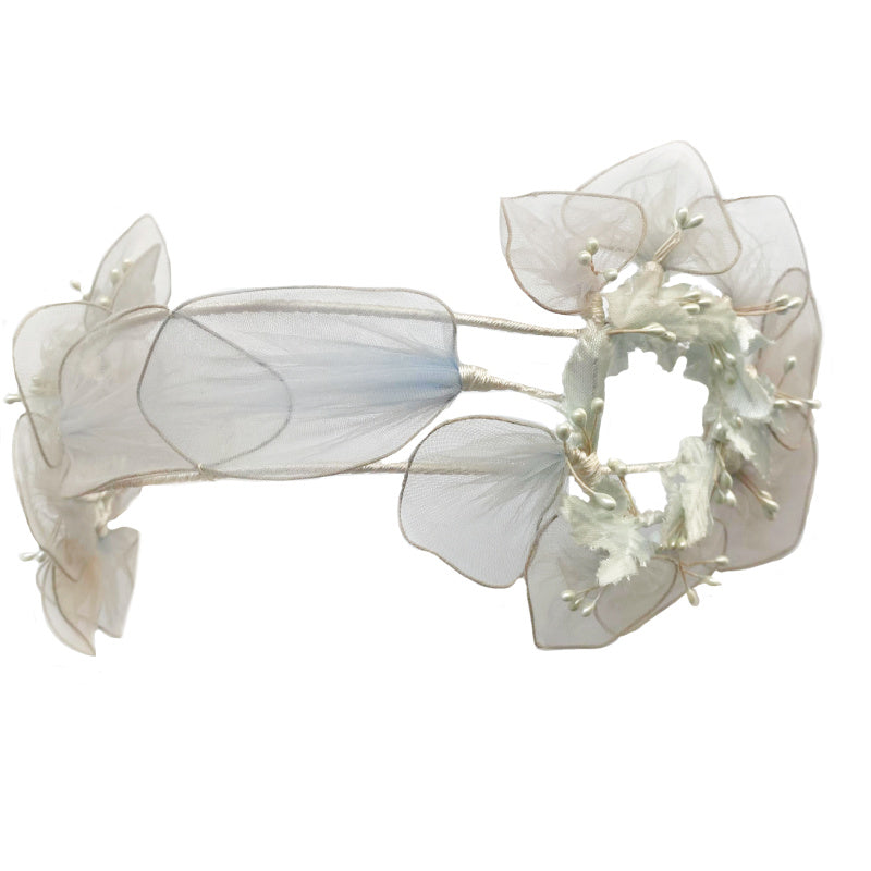 Vintage Ethereal Blue Floral Head Crown