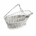 Vintage French silvered woven wine bottle basket