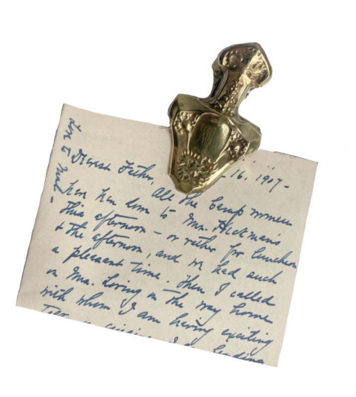 Antique Ladies Small Hand Wall or Desk Letter Clip