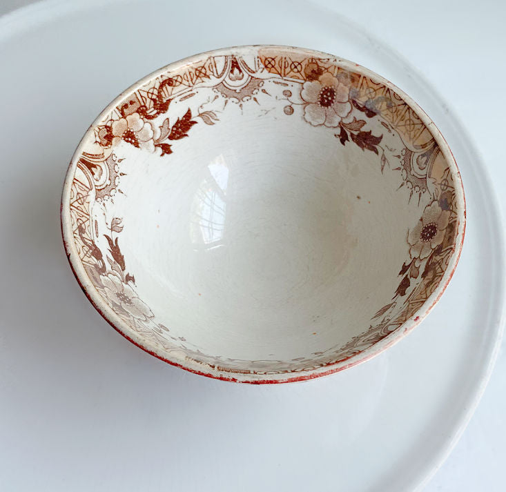 Antique French Sarreguimes Chinoiserie Cafe au Lait Bowl