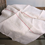 19th century hand woven French linen trousseau towel