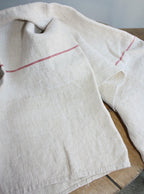 Hand woven linen and hemp textile with rich natural texture