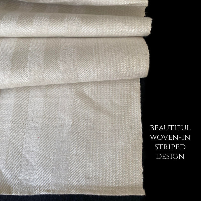 Antique French Linen Cream Striped Towel