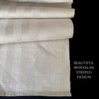Antique French Linen Cream Striped Towel