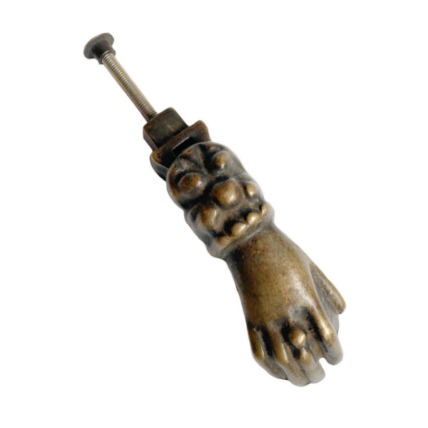 19th Century Bronzed Heurtoir Door Knocker With Hand