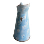 Antique Shabby Blue and White Floral Body Pitcher