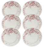 19th century French Keller and Guerin Lunéville red transferware dinner plates