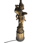 French Rococo style putto lamp back view with wings
