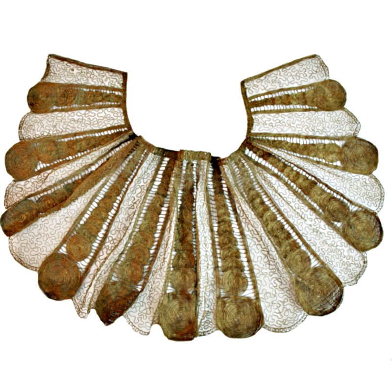 Antique French gold lace collar rare
