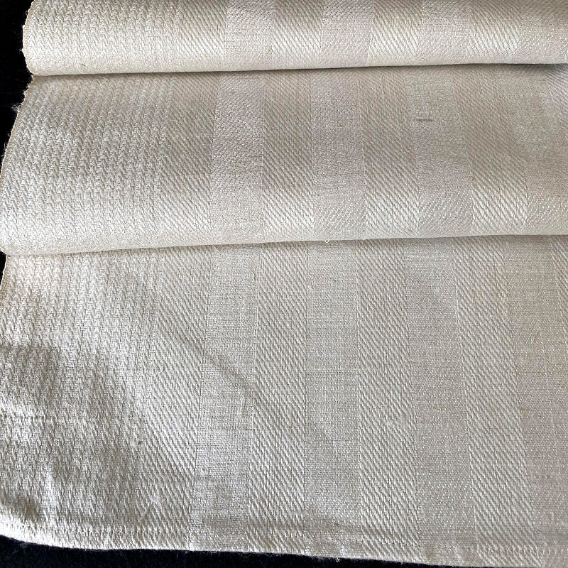 Antique French Linen Cream Striped Towel