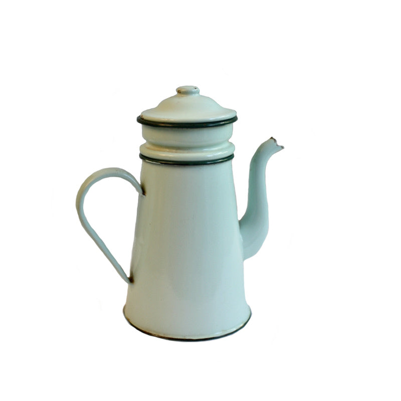 French Mint Green Enamelware Biggin, for making drip coffee,