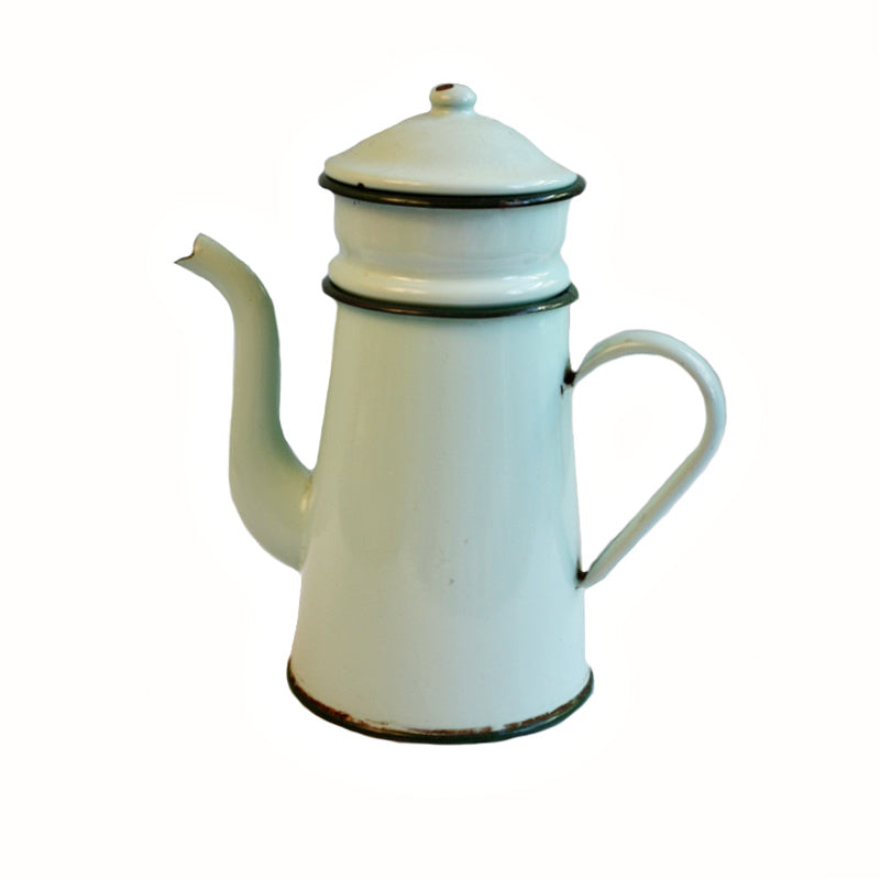 French Mint Green Enamelware Coffee Pot