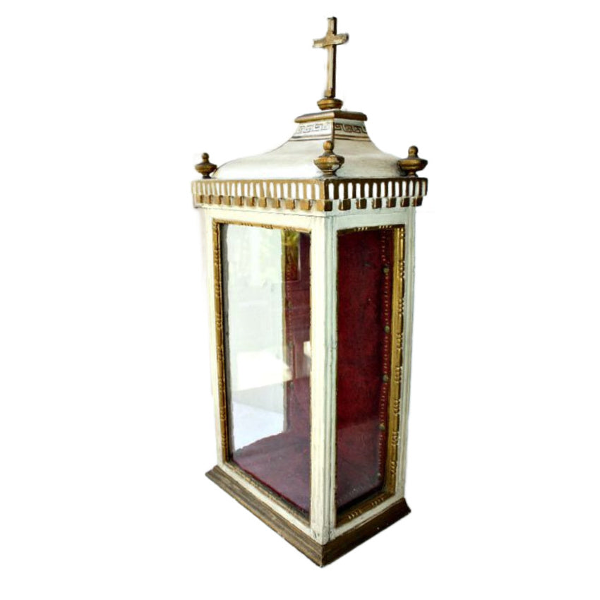 Rare 19th Century French Religious Reliquary Display Cabinet