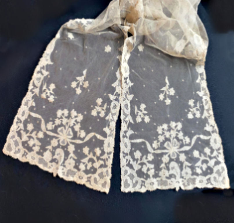 Antique Brussels lace shawl