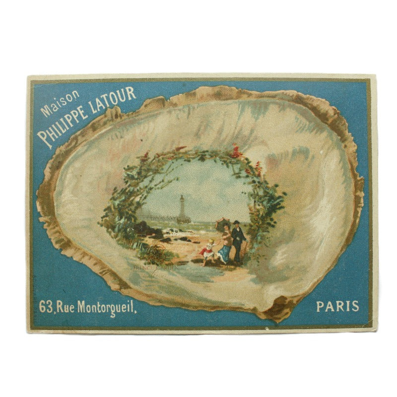 Antique French Trade Card Ocean Scene