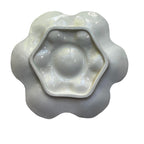 Back view of late 19th century French oyster plate, unmarked