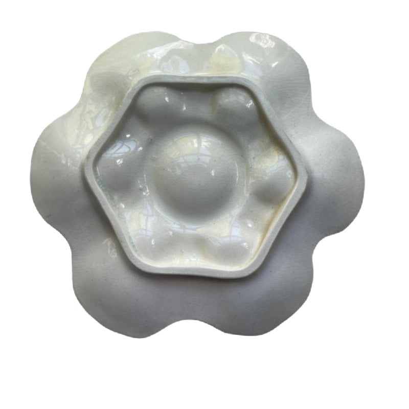 Back view of late 19th century French oyster plate, unmarked