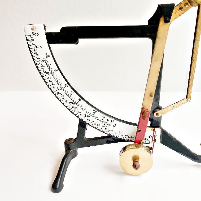 Antique European Enameled Postal Scale with Brass – frenchgardenhouse