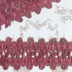 Antique French Raspberry Red Silky Corded Trim
