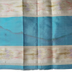 Exceptional & Rare Antique French Watered Silk Ribbon Aqua 6-3/8" Wide