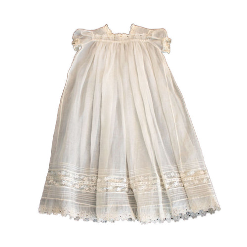 antique French BEBE doll christening gown for baptism
