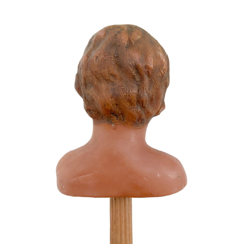 Antique French Wax Doll Head for a Marotte Puppet