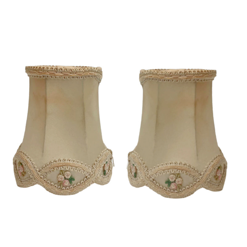 Pair Vintage French Cream Petite Sconce Shades