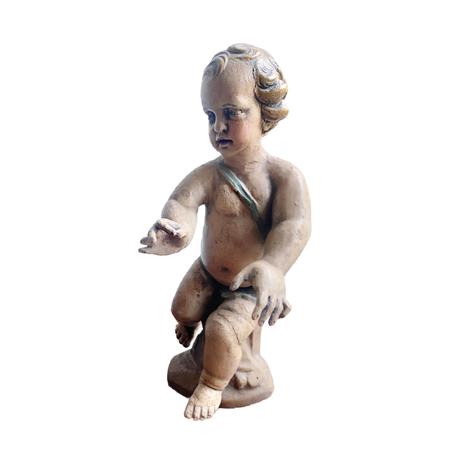 Early 1700s Italian carved wood Christ Child statue