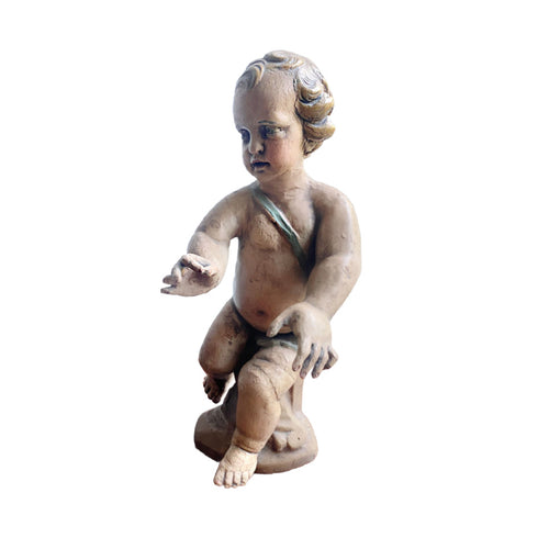 Early 1700s Italian carved wood Christ Child statue