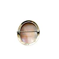 Romantic Hand-Carved Shell Cameo Brooch in Gold Engraved Bezel