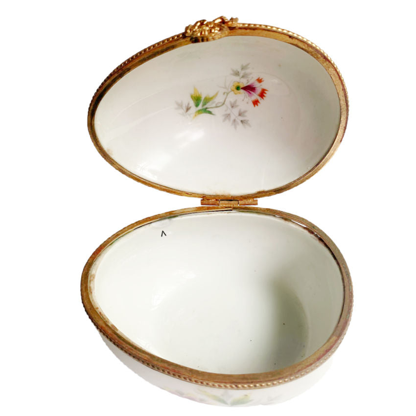 Limoges Egg Box with Orchid