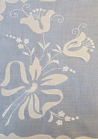 detail of tulips and bow Vintage Madeira Organdy Placemat detail