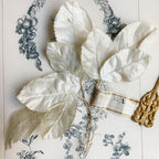 French millinery white velvet leaves from Paris