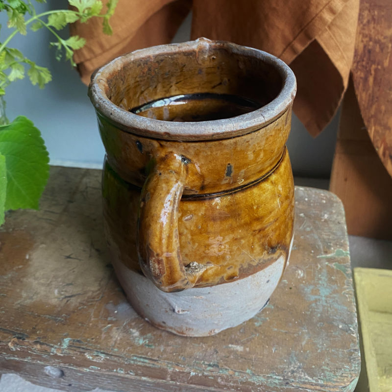 Antique French Country Pottery Pitcher