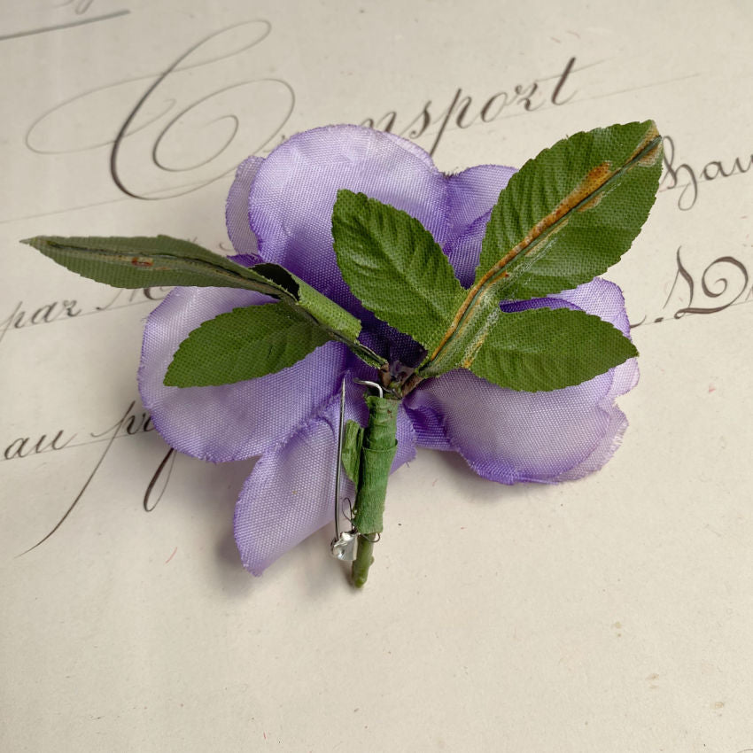 Vintage Millinery Purple Organza and Velvet Rose