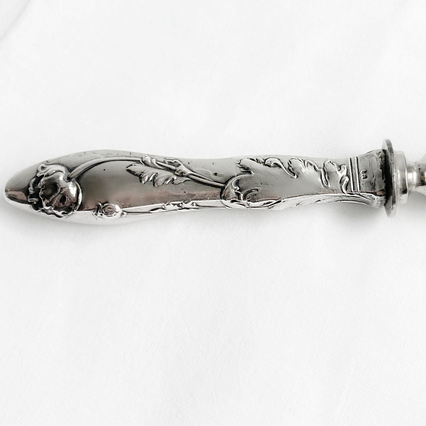 art nouveau silver handle carving utensil dining antique