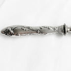 art nouveau silver handle carving utensil dining antique