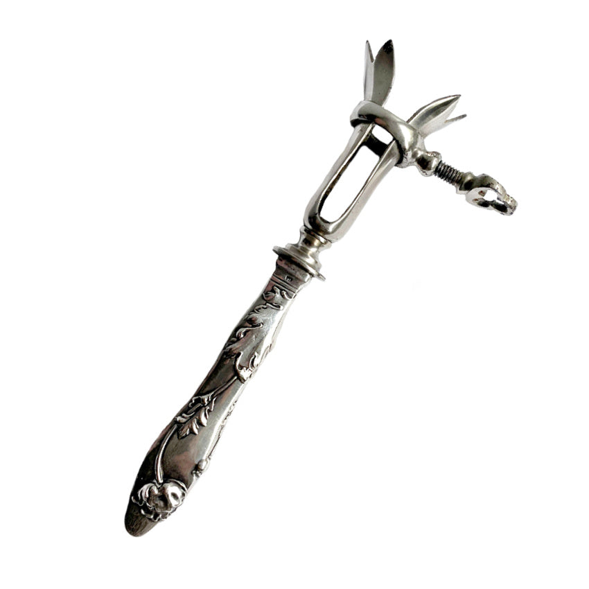 antique silver manche a gigot art nouveau floral handle serving piece