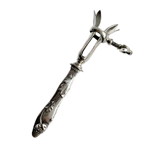 antique silver manche a gigot art nouveau floral handle serving piece
