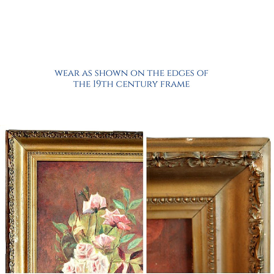 Signed Antique 19th Century Oil Painting Pink & Lavender Roses Still Life