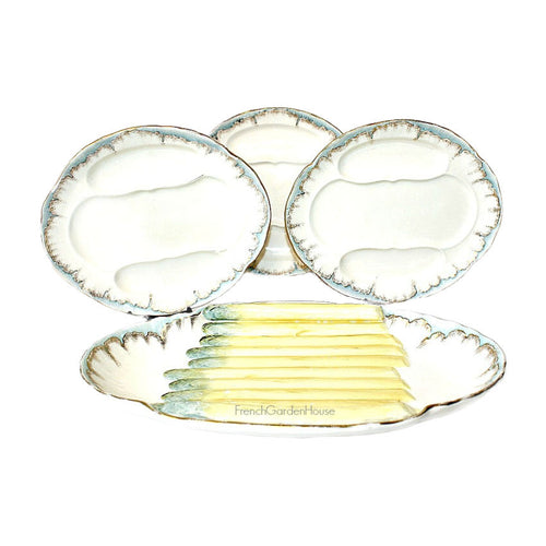 antique Turqouise-gilt-asparagus- set of 10